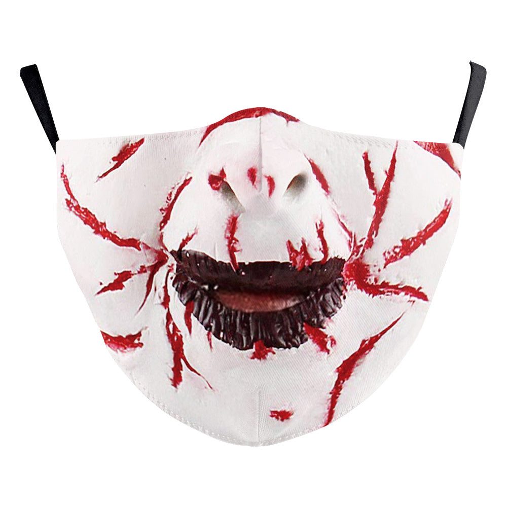 Carnival d'Halloween Impression numérique Funny Clown Face Double Layer Masque de poussière