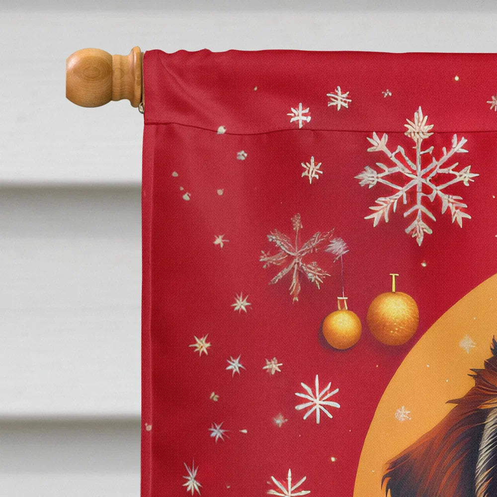 Leonberger Vacances Maison de Noël Drapeau Grand Porc Manches Pole décoratif extérieur Yard Ba