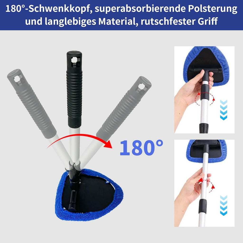 Kit de nettoyage de voiture 7 pièces avec poignée télescopique