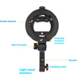 Équipement de photographie S-type Chuck Bracket Flashlight Bracket Handheld