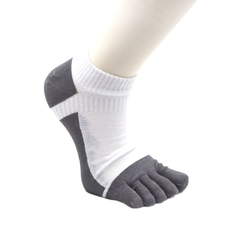 Chaussettes cinq doigts pour hommes - White-Cotton-1 paire