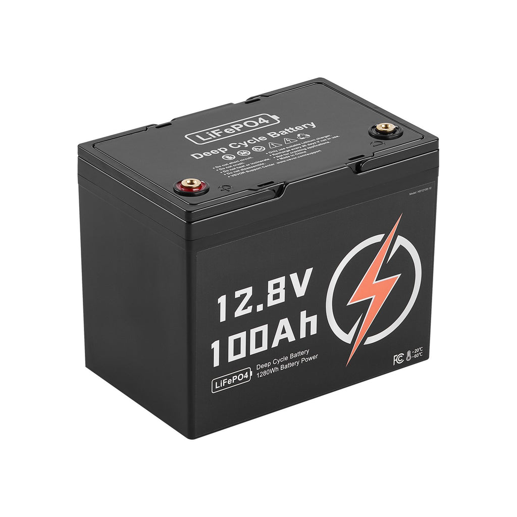 12V 100Ah Deep Cycle Batterie LiFePO4 BMS Lithium Batterie de phosphate de fer pour RV