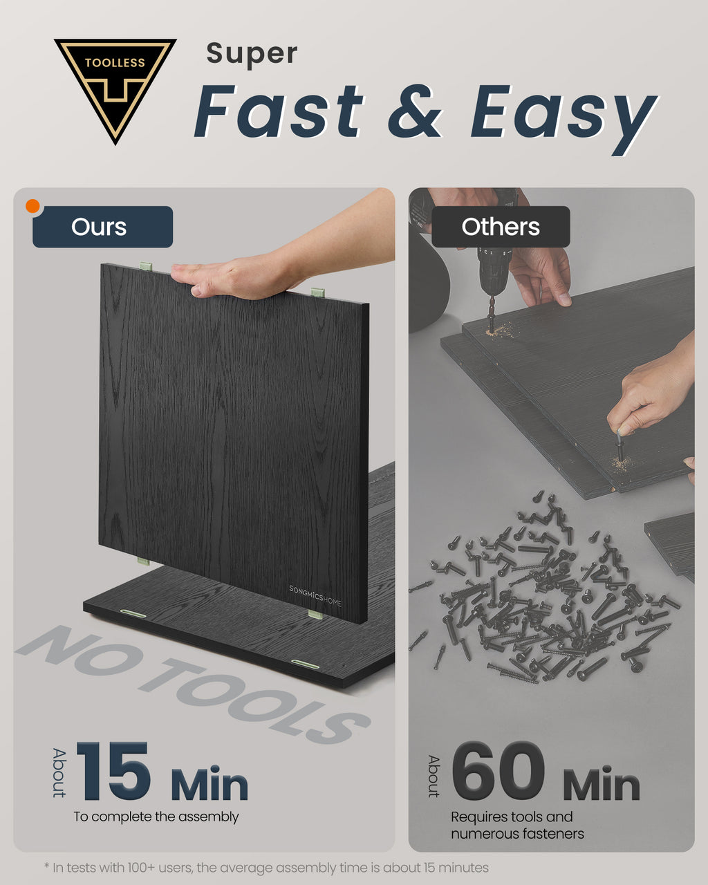 SONGMICS HOME Superfast Toolless Assembly Storage Cabinet