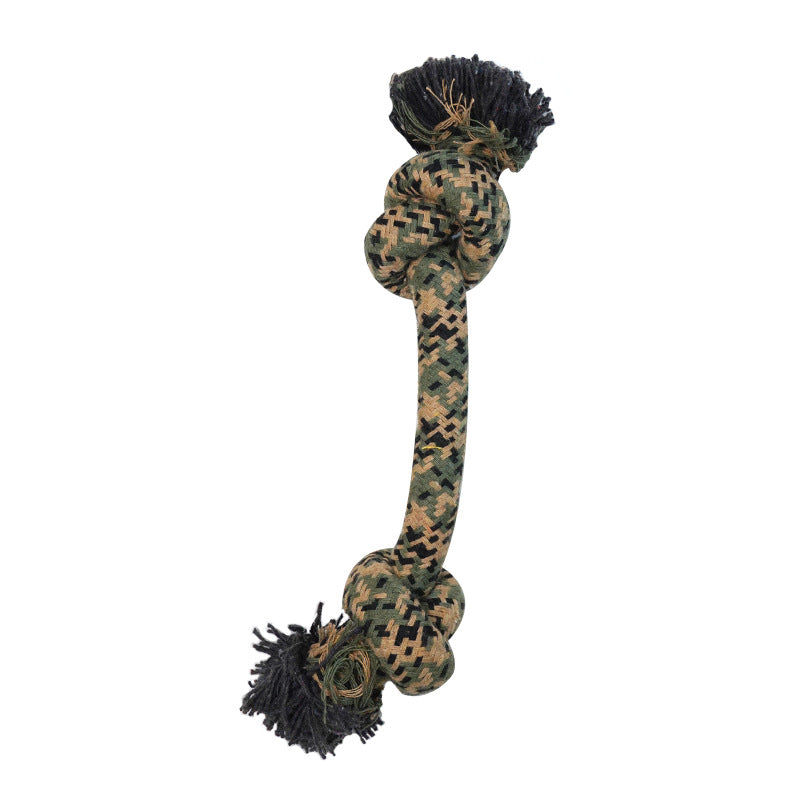 Jouet de chien Camouflage boule de corde de coton pour le nettoyage des dents durable
