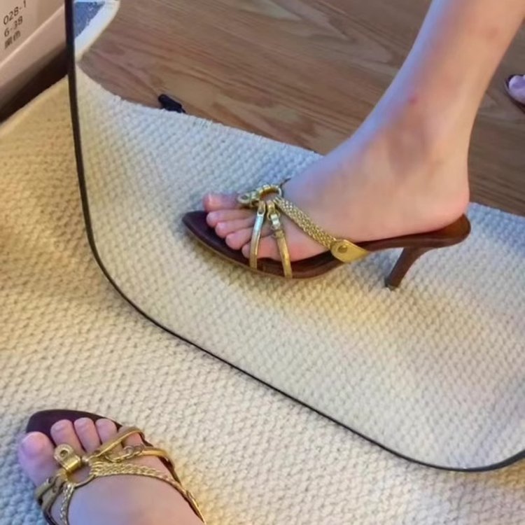 Vêtements d'extérieur d'été rétro avec sangle tressée or
