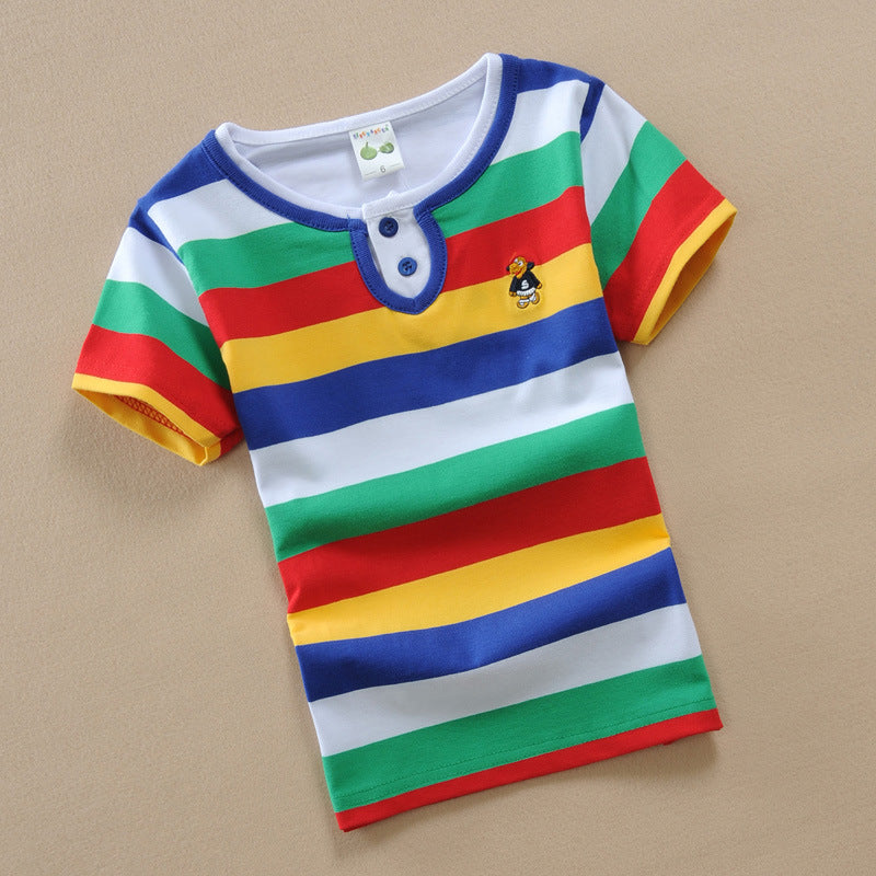 T-Shirt d'été en coton cou-cou à manches courtes Vêtements pour enfants