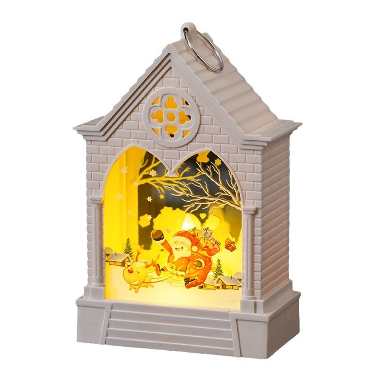 Décorations de Noël Maison de style européen Lumière de nuit LED Bureau Ornements Fenêtre Vent L