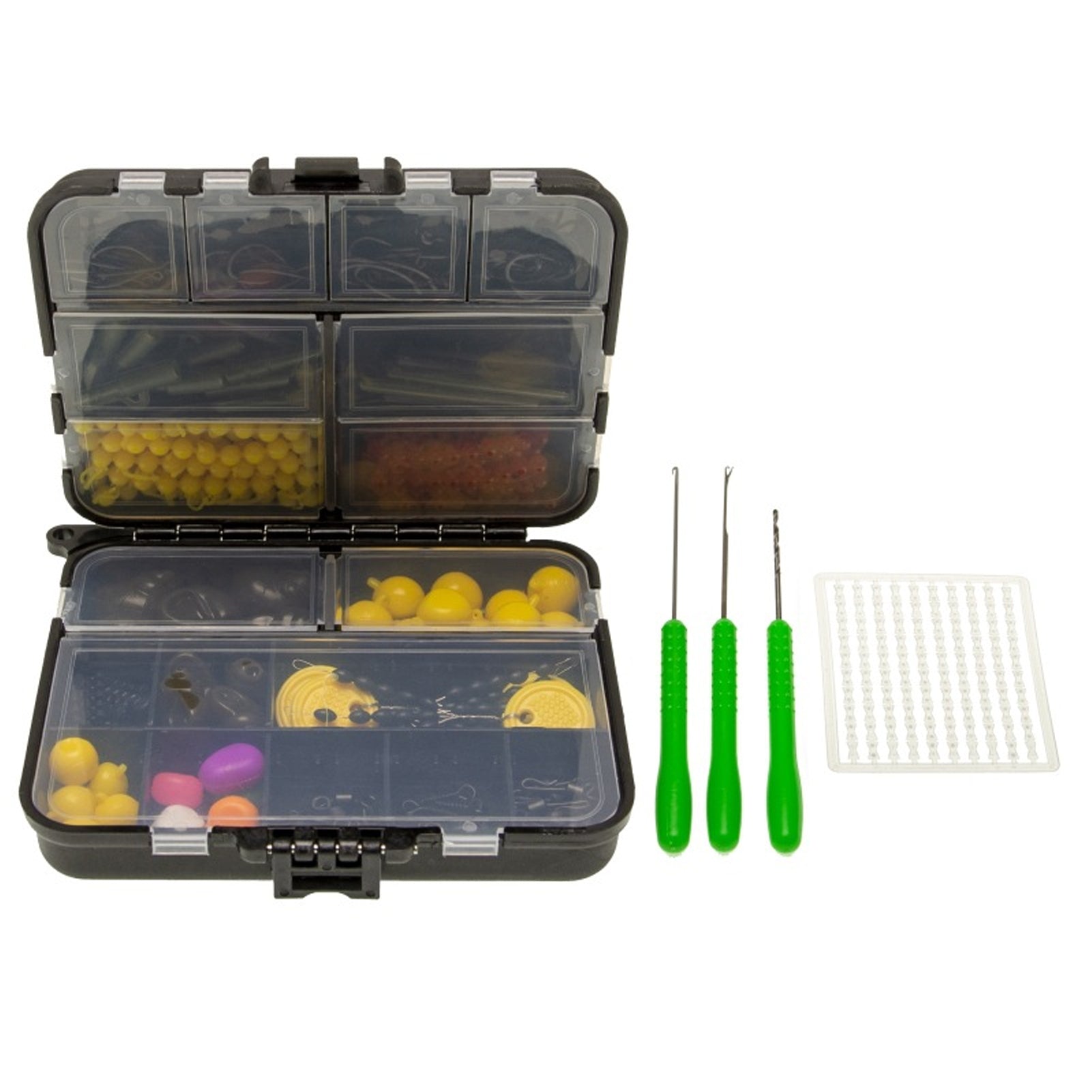 328pcs Kit d'équipement de pêche de la carpe Boîte de pêche de la carpe Inclure les pivots Baignoire Float Fishi