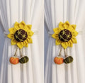 Rideau reliure corde-pompe fleur-1 pièce