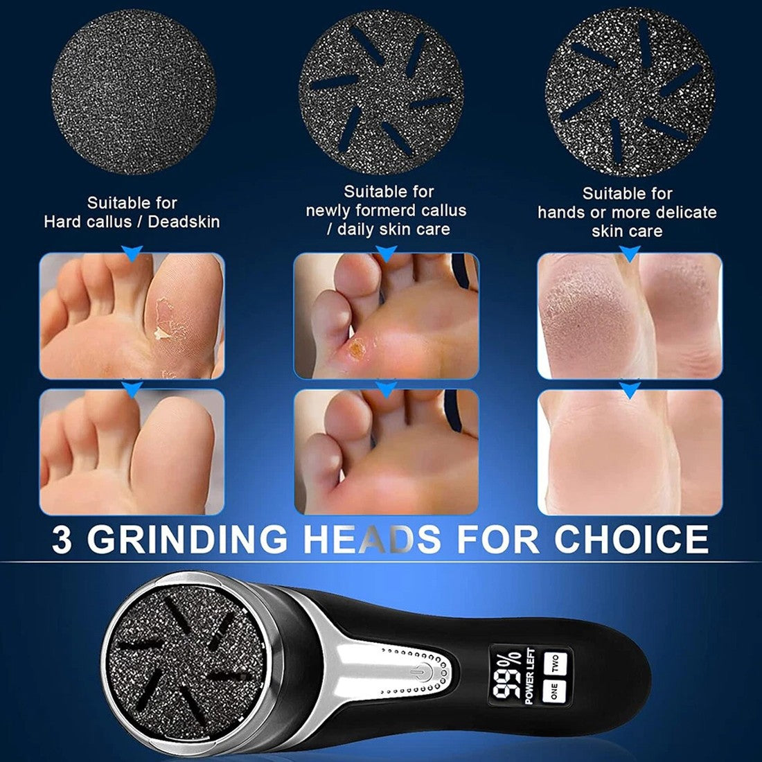 Rechargeable Electric Hard Skin Remover Waterproof Foot File Pedicure Set