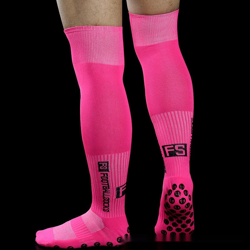 Chaussettes antidérapantes de soccer Long Longueur genou Football Match Training Chaussettes