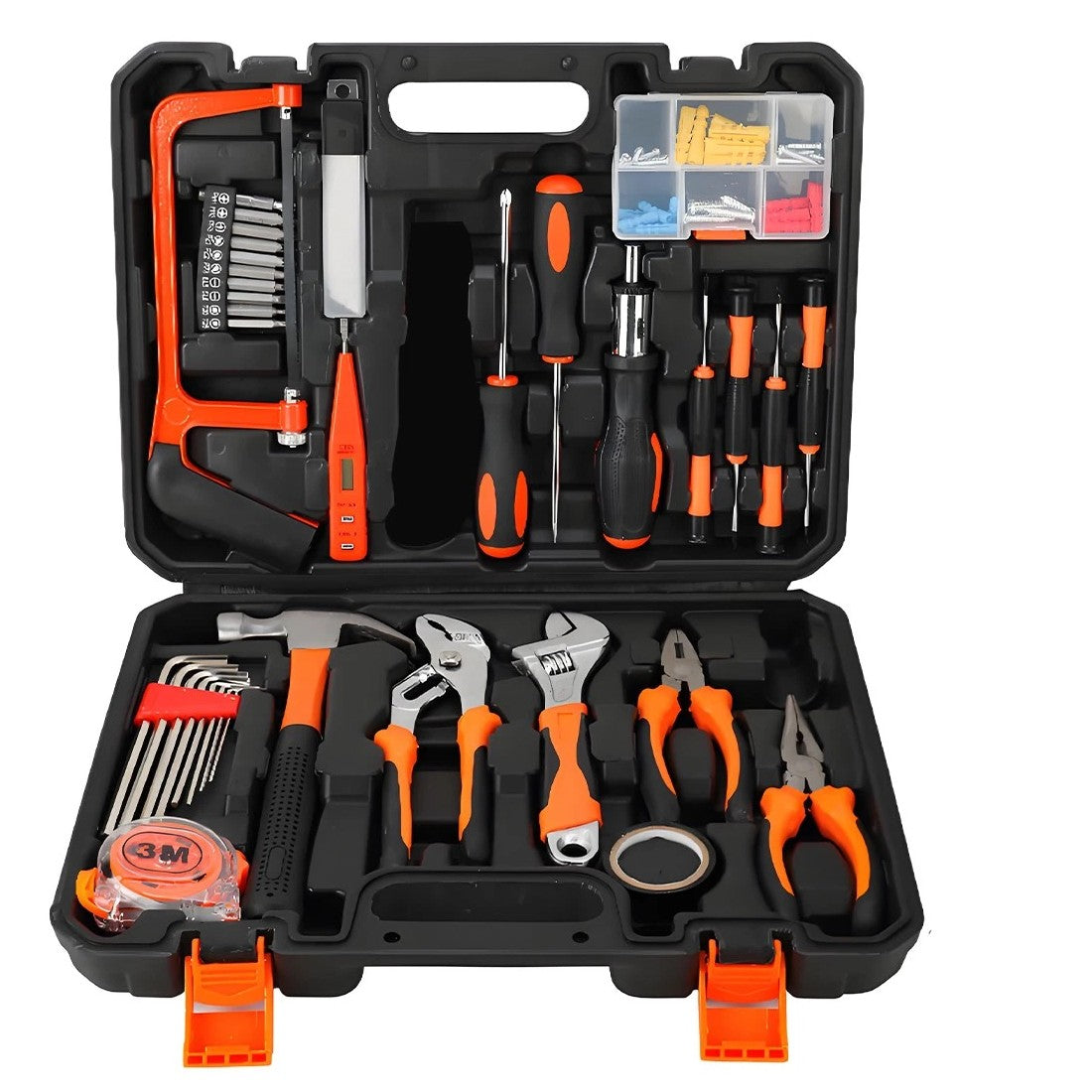 1OO PCS Kit d'outils à main ménager général avec boîte à outils étui de rangement pour la réparation à domicile