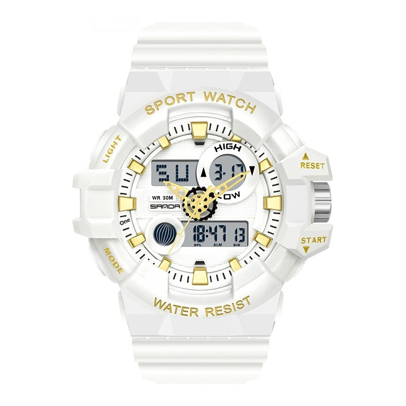 Trendy Sports Montre électronique Mode Double affichage Grand Cadran Lumineux Imperméable Unise