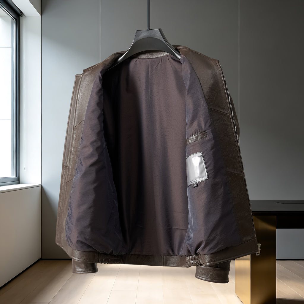 Veste en cuir pour hommes Lapel nouveau style