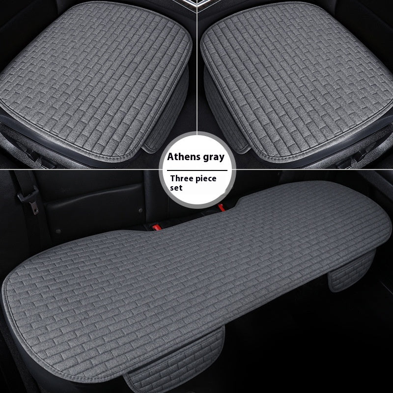 Coussin de siège de voiture en lin Plaque de protection de trois pièces