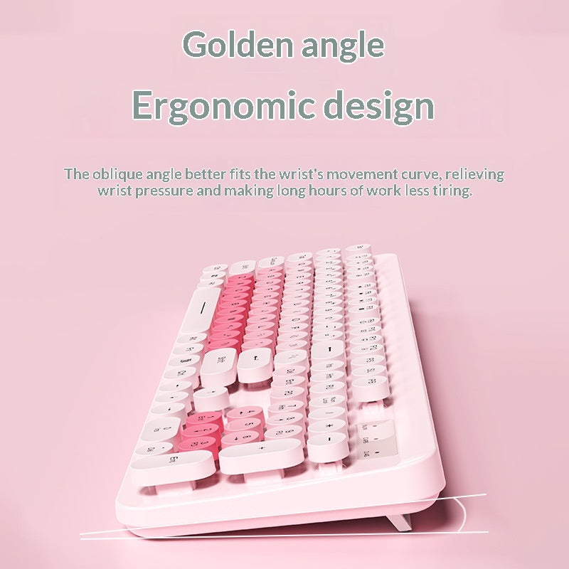 Bureau de femmes Clavier sans fil léger et jeu de souris Clavier d'ordinateur