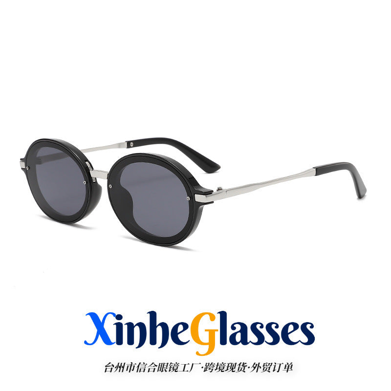 3626 Cadre ovale Lunettes de soleil rondes en métal Pc Commerce électronique Commerce extérieur Amazon Uv400 Mode
