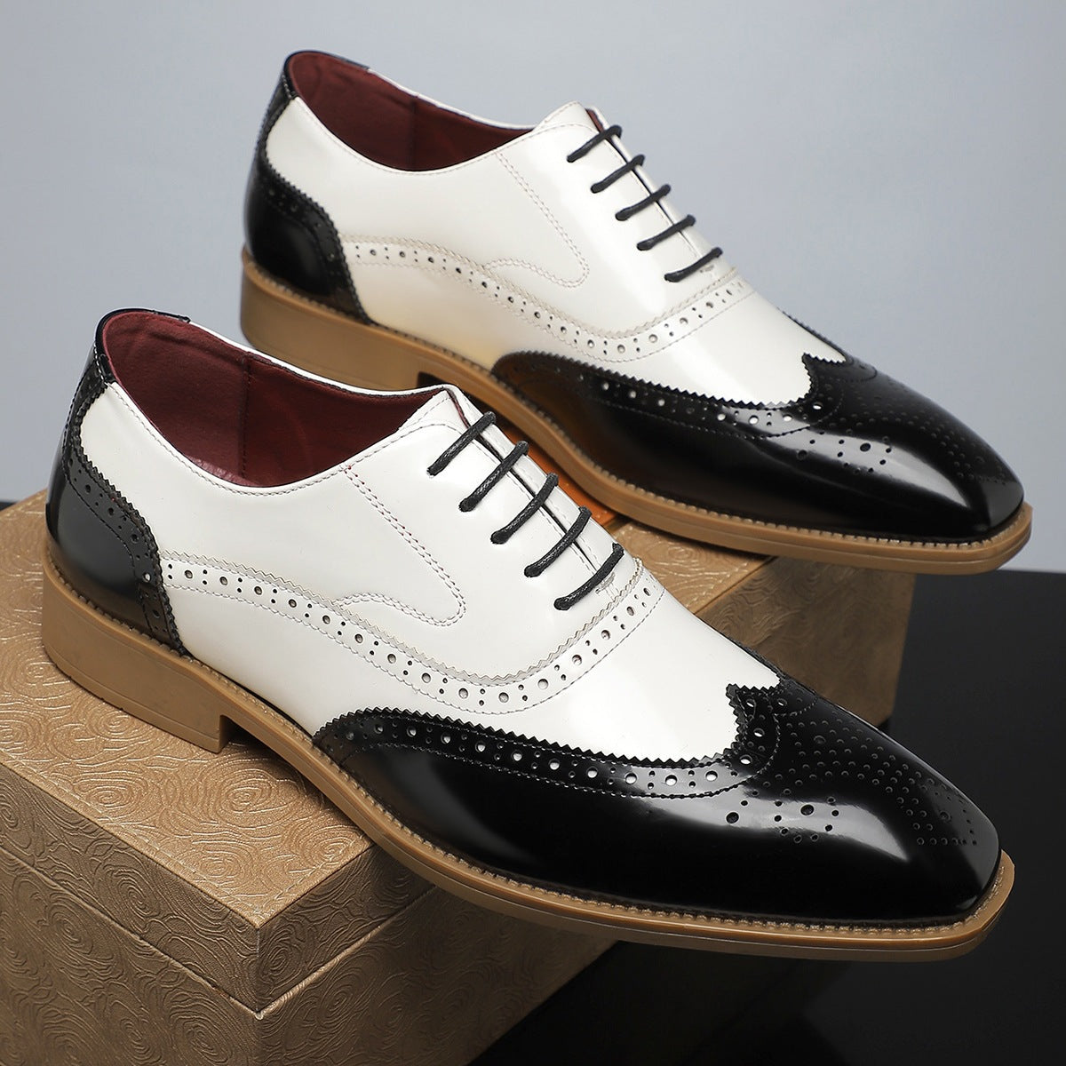 Chaussures décontractées en dentelle de style britannique pour hommes