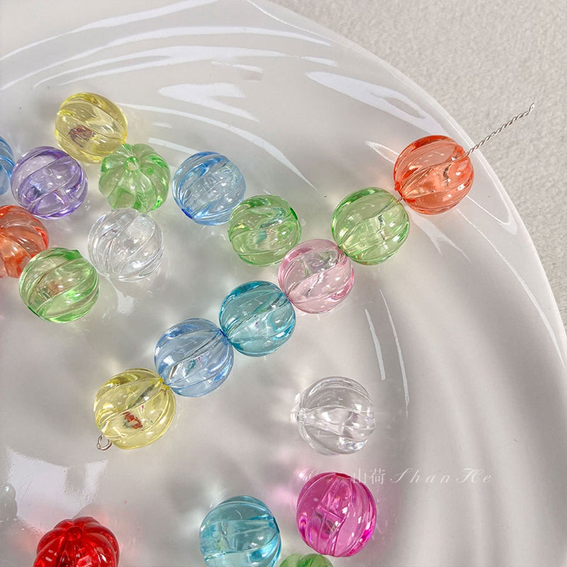 Perles de citrouille acrylique transparentes