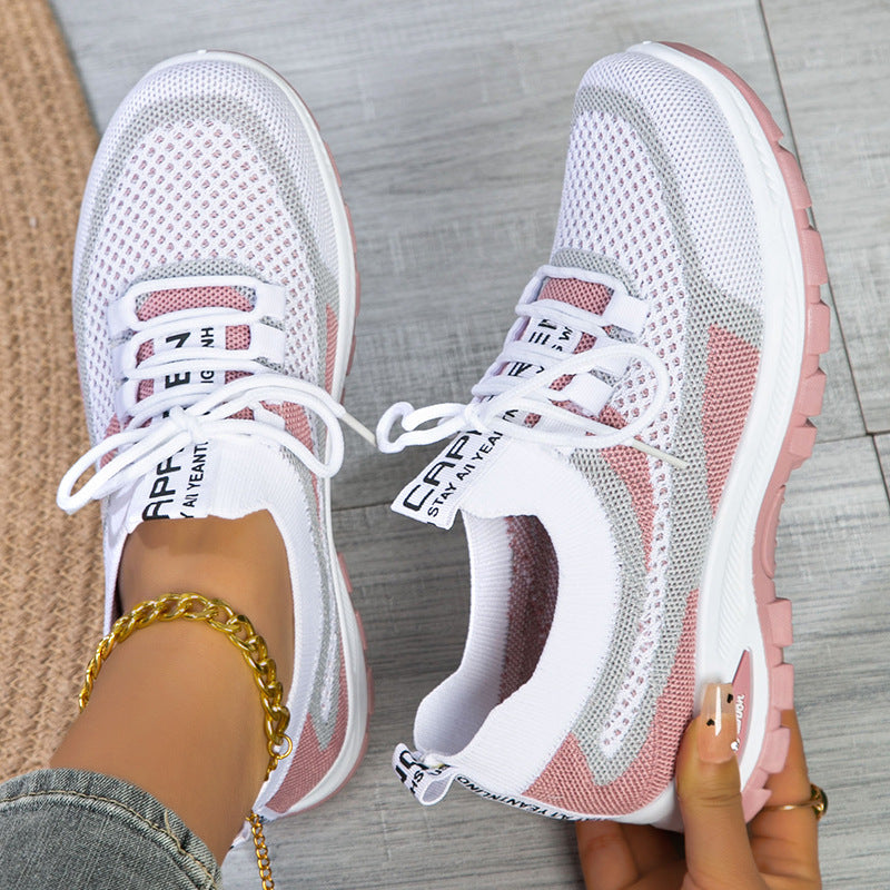 Femmes Sporty Flyknit Mesh Chaussures Low-cut léger Casual et polyvalent