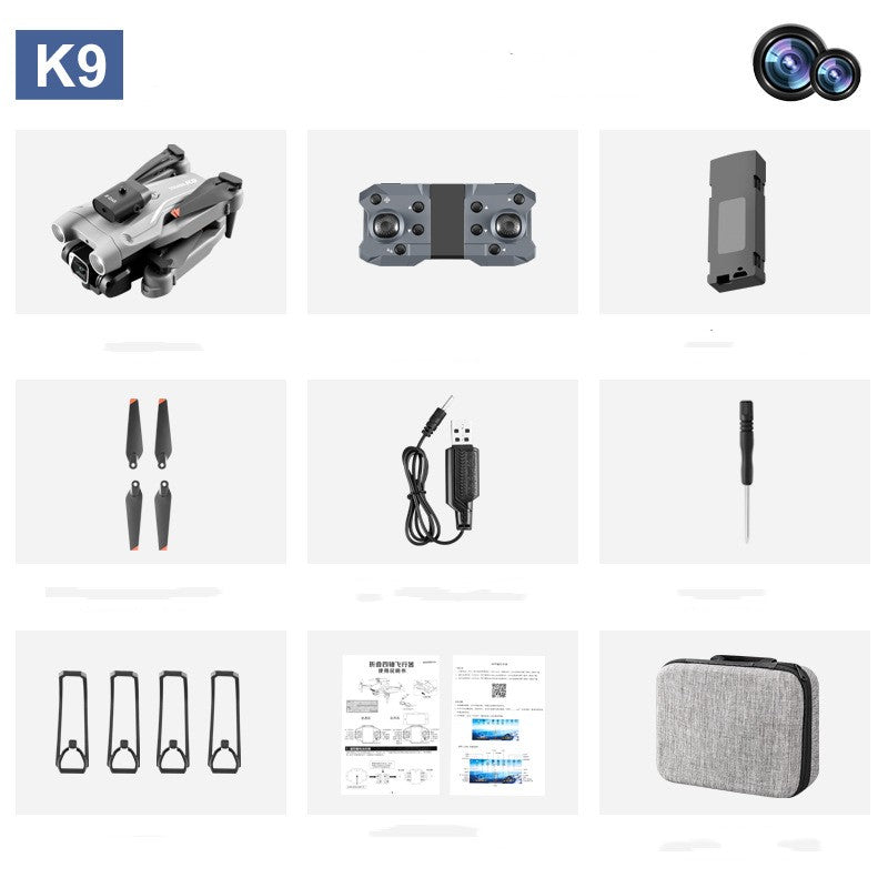 4K HD Photographie aérienne Avion pliant Double caméra Télécommande à quatre axes