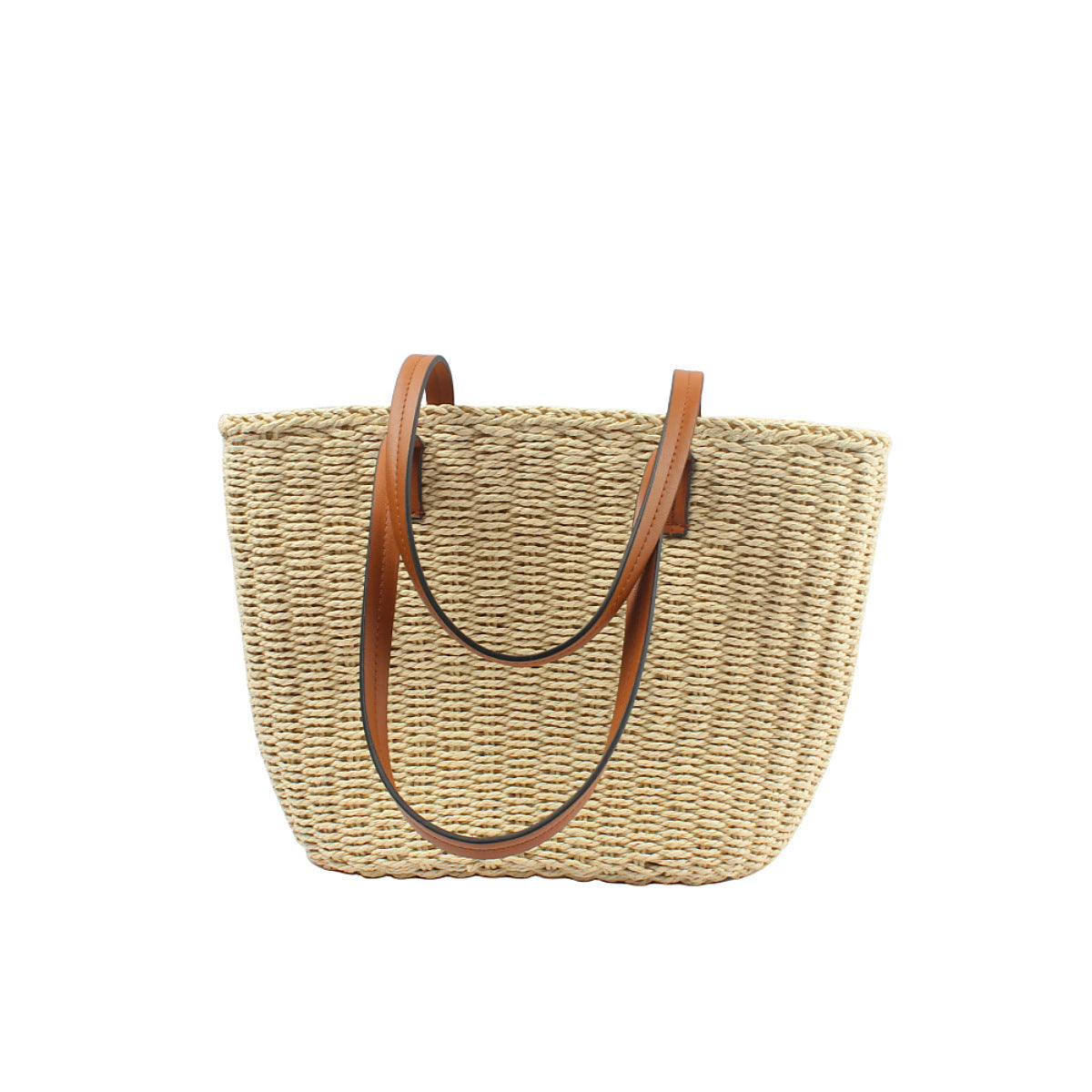 Sac à fourre-tout de grande capacité tissé en couleur solide