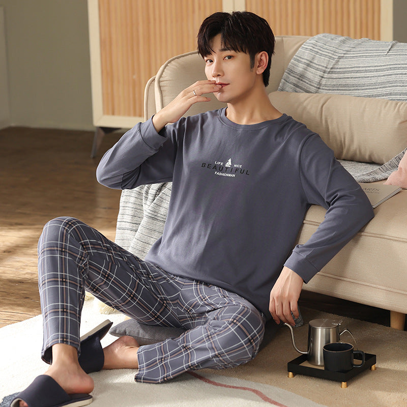Men's Spring Summer Thin Casual Pure Plus Size Homewear Middle Age