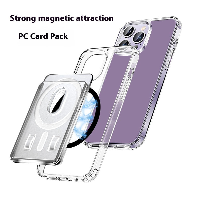 Support de carte de boîtier de téléphone magnétique transparent