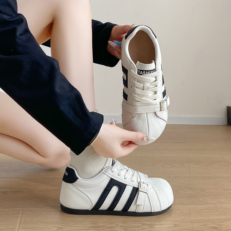 Super Soft véritable cuir femmes Allemand Trainer Chaussures Green Buckle Strap pied minceur Sp