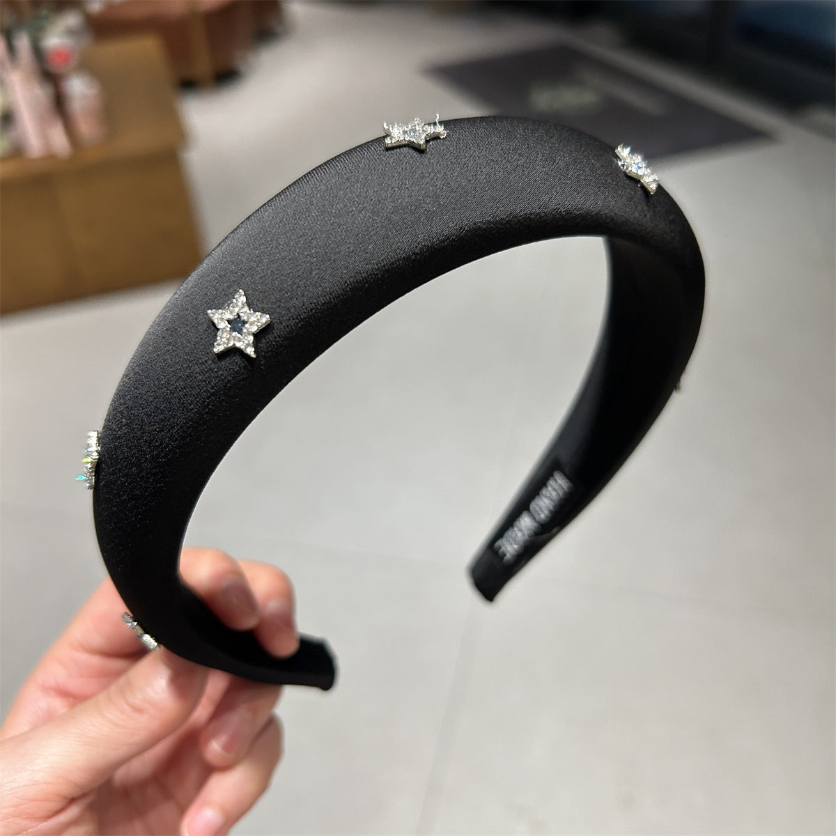 Bandeau pour femmes Haut bandeau de la Couronne avec strass étoilé Clip pour cheveux pour flyaways
