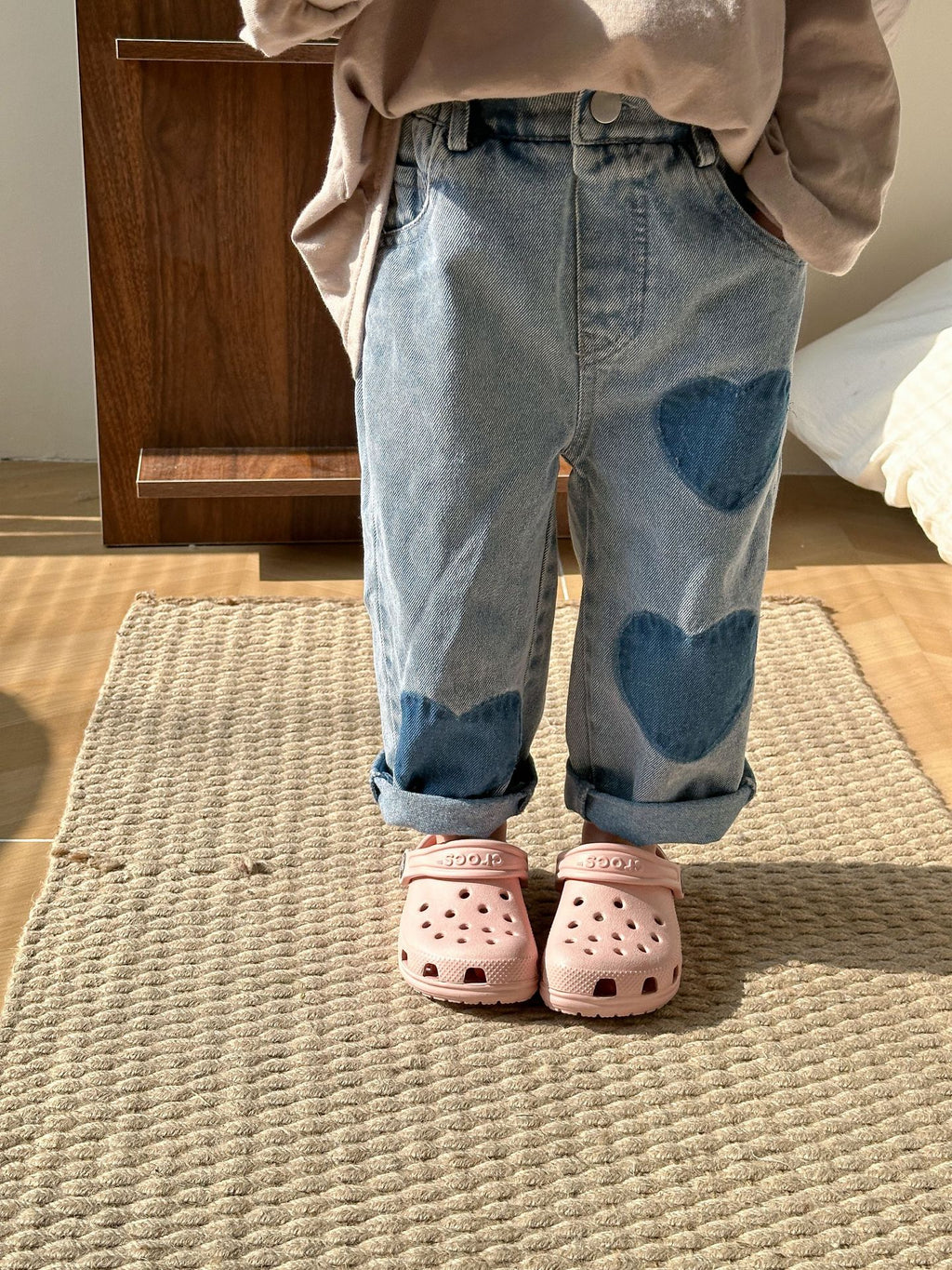 Enfants Jeans doux Pantalon droit Casual