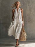 Robe anti-côté V avec poches - Sexy & Fashionable