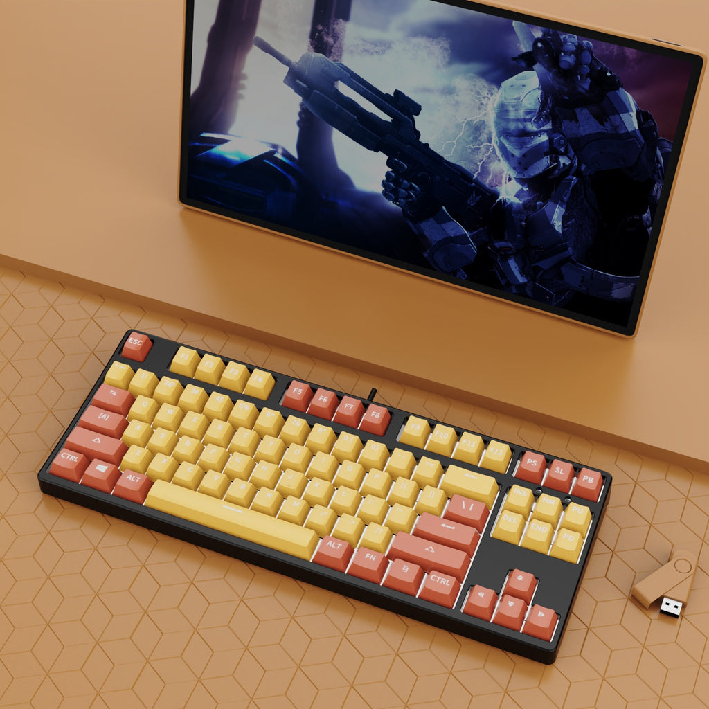87 Clé filaire prise de jeu deux couleurs clavier mécanique