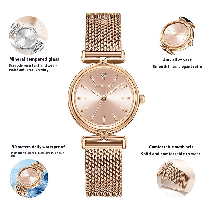 Montre en mailles rétro pour femmes