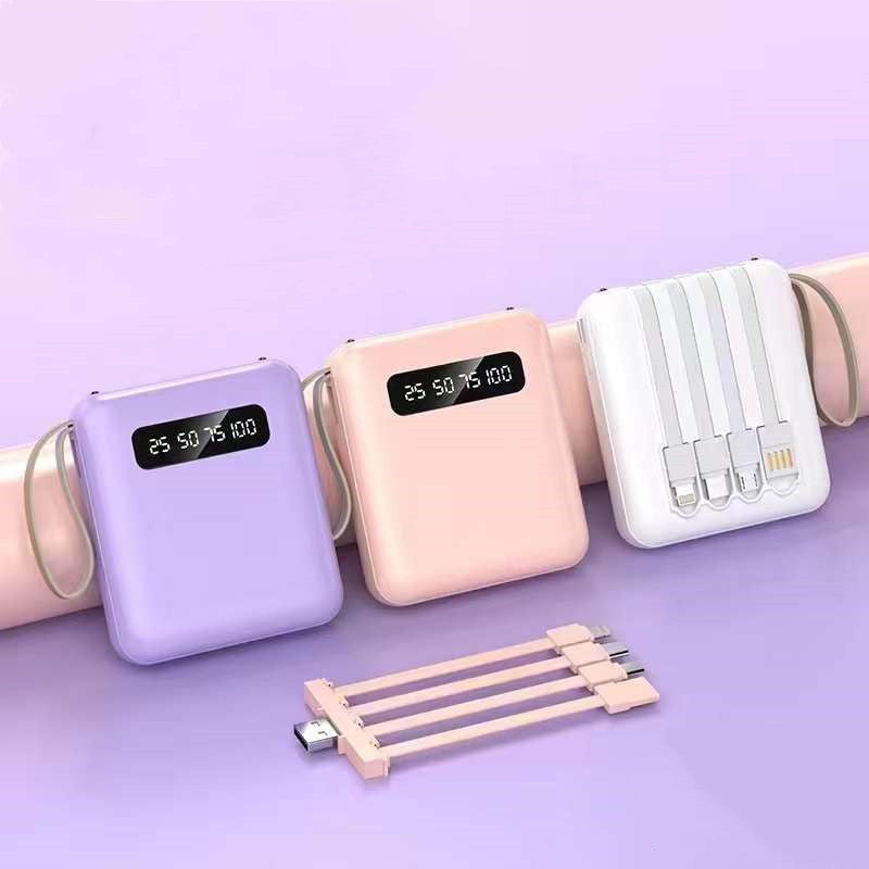 Compact et portable avec une banque d'alimentation de câble intégrée
