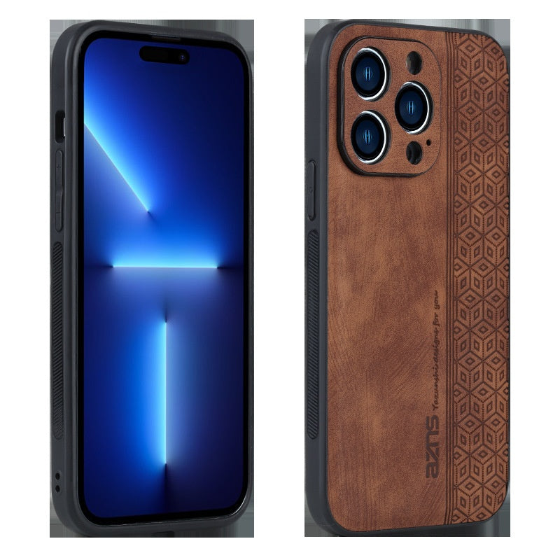 Coque de téléphone Peau d'impression sensible Motif en cuir Résistant aux chutes Shel de protection pour les entreprises