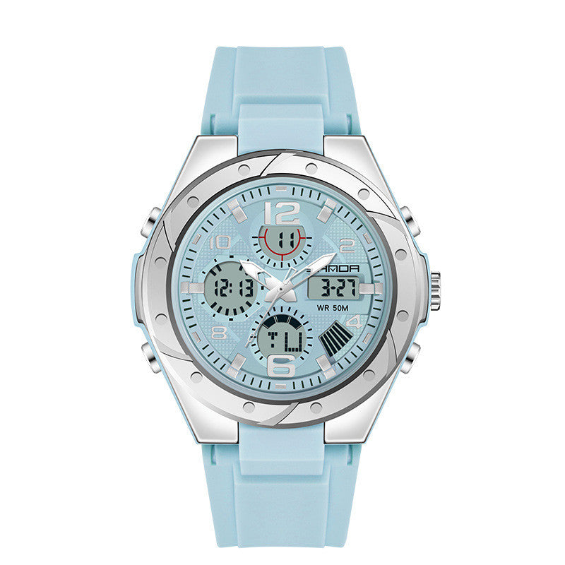 Homme double affichage étanche couple lumineux montre électronique de sport