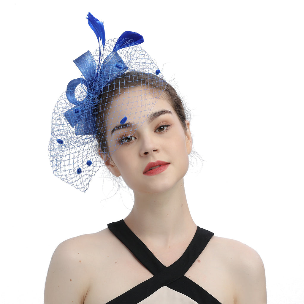 Mariée Veil Cheveux Bow Haut Chapeau Coiffure Fleur Couverture Face Mesh Head