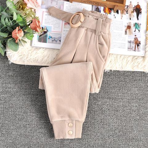 Pantalons Corduroy Filles Automne et Hiver Vêtements Plus Cashmere