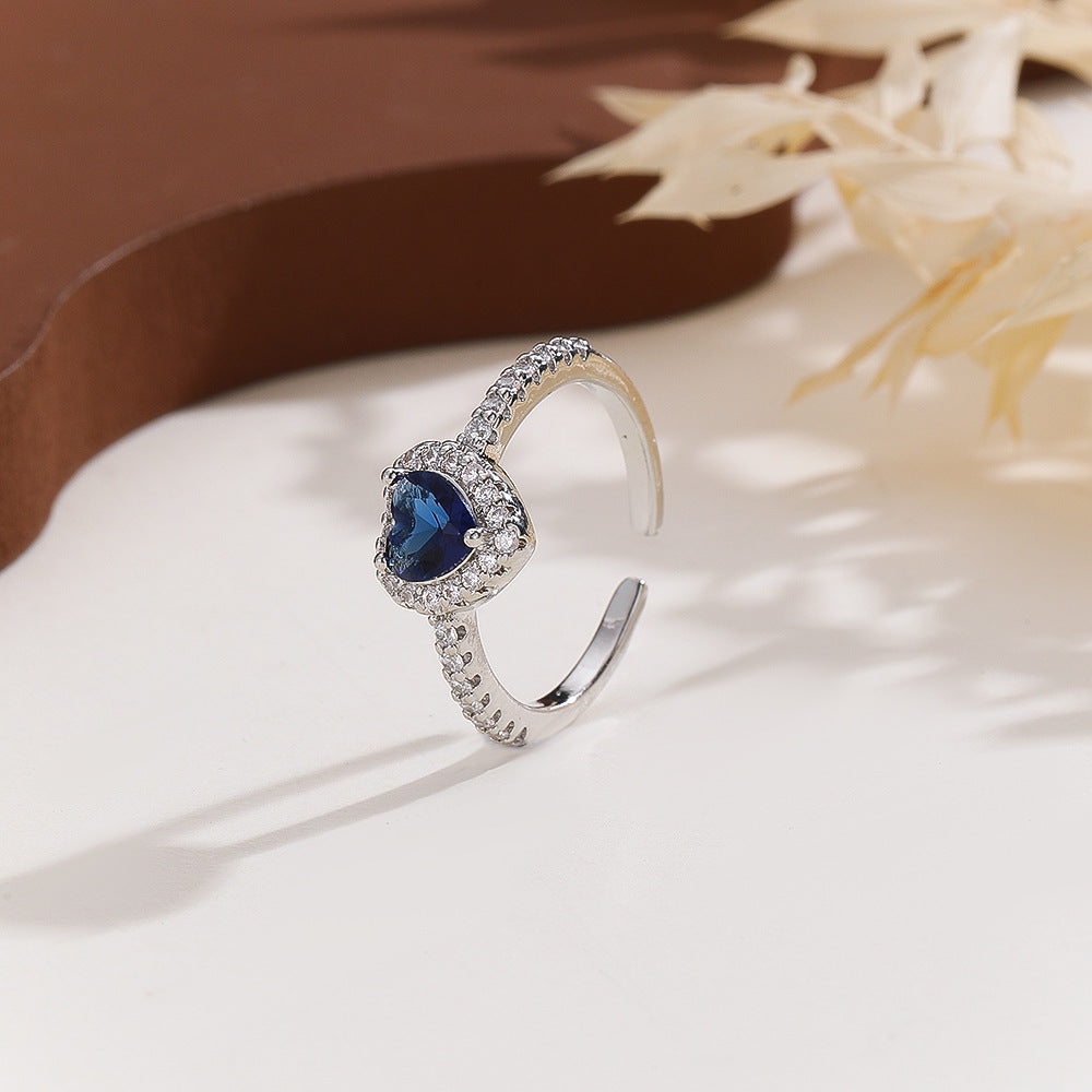 Collier de chaîne de clavicule de coeur Zircon doux et Edgy