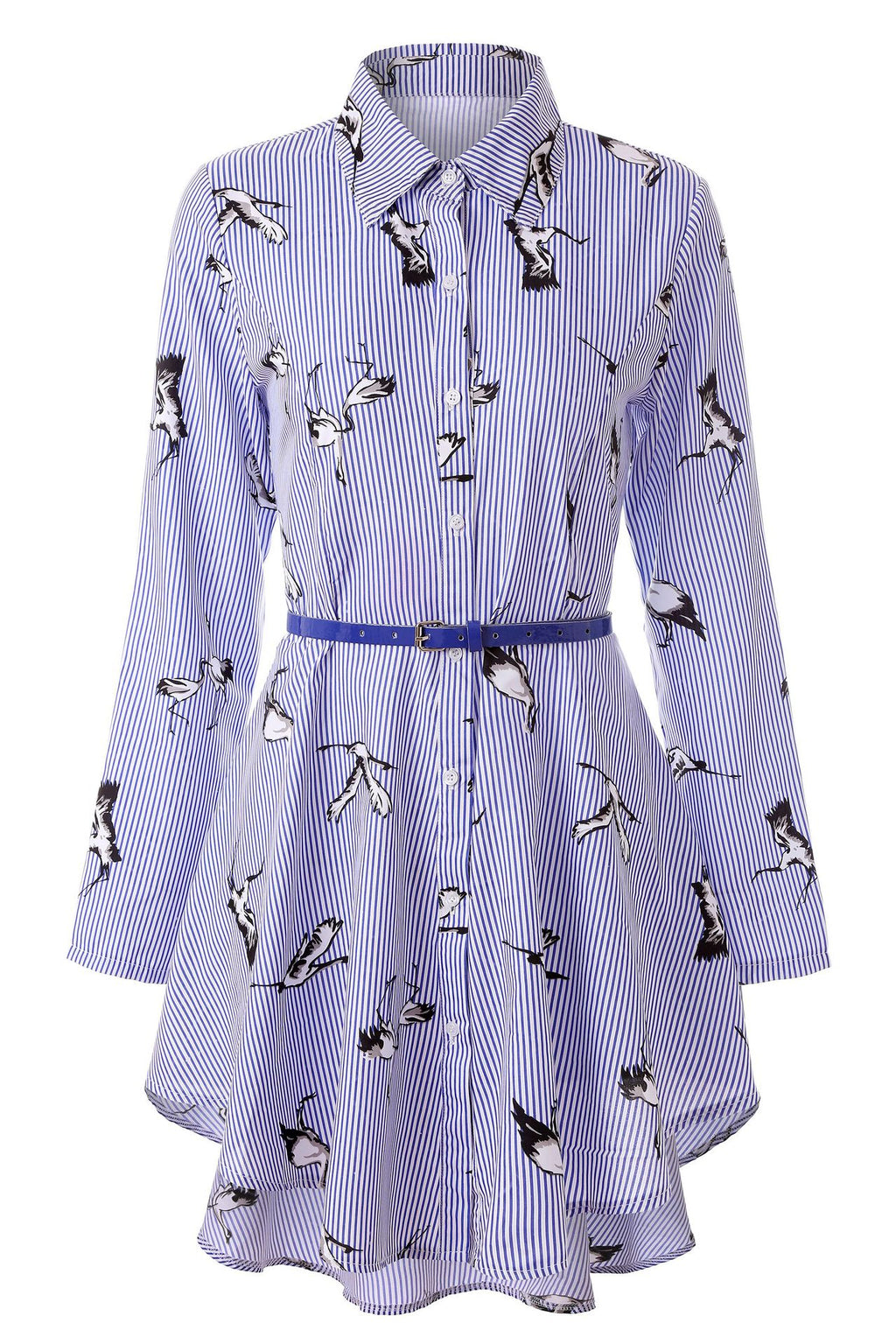 Chemise rayée manches longues pour femme