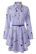 Chemise rayée manches longues pour femme