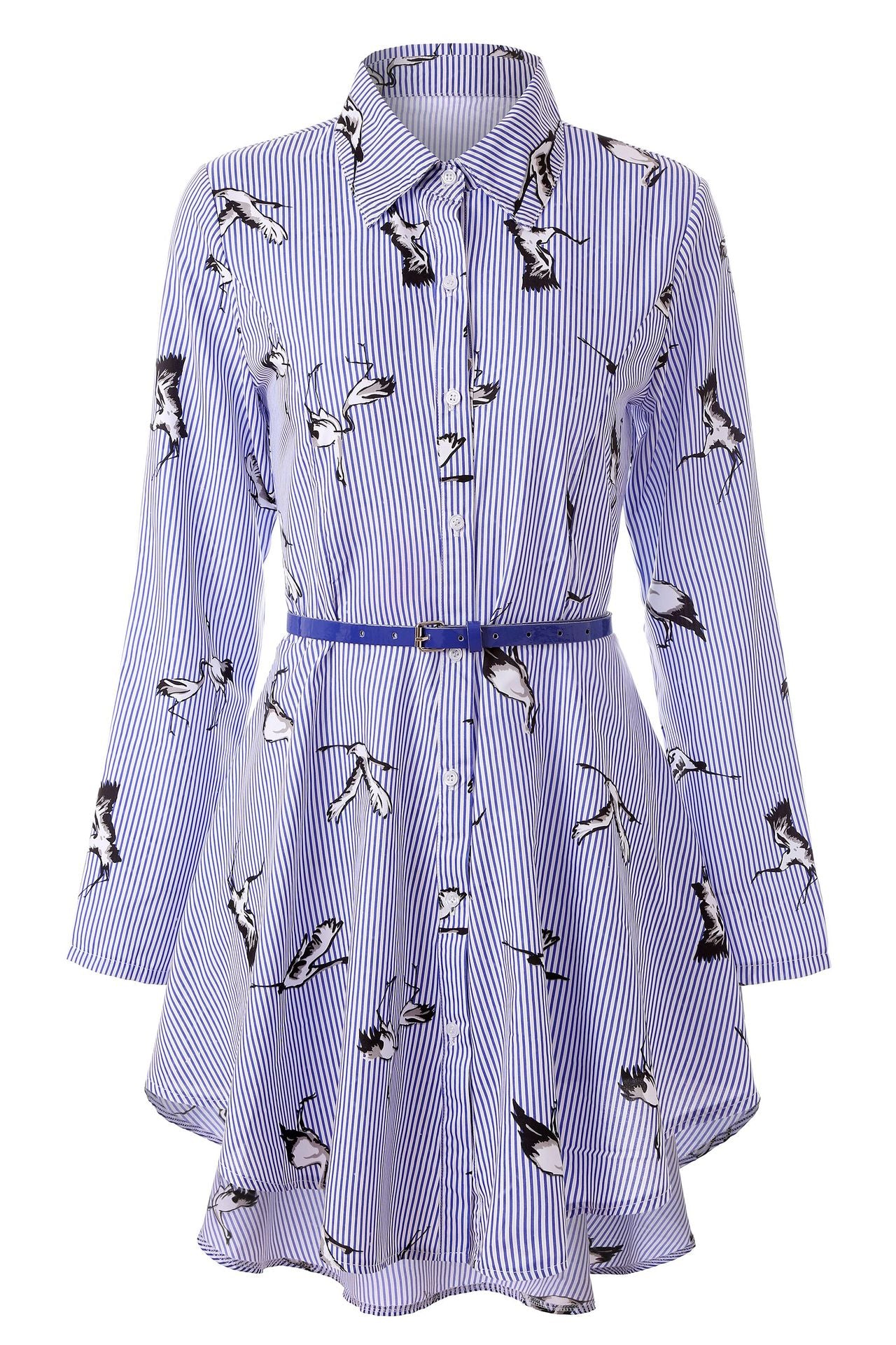 Chemise rayée manches longues pour femme