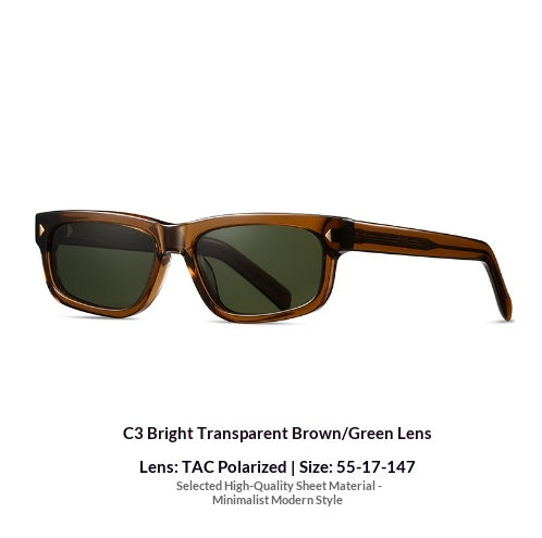 Lunettes de soleil à cadre carré casual simple avec protection UV et lentilles polarisées