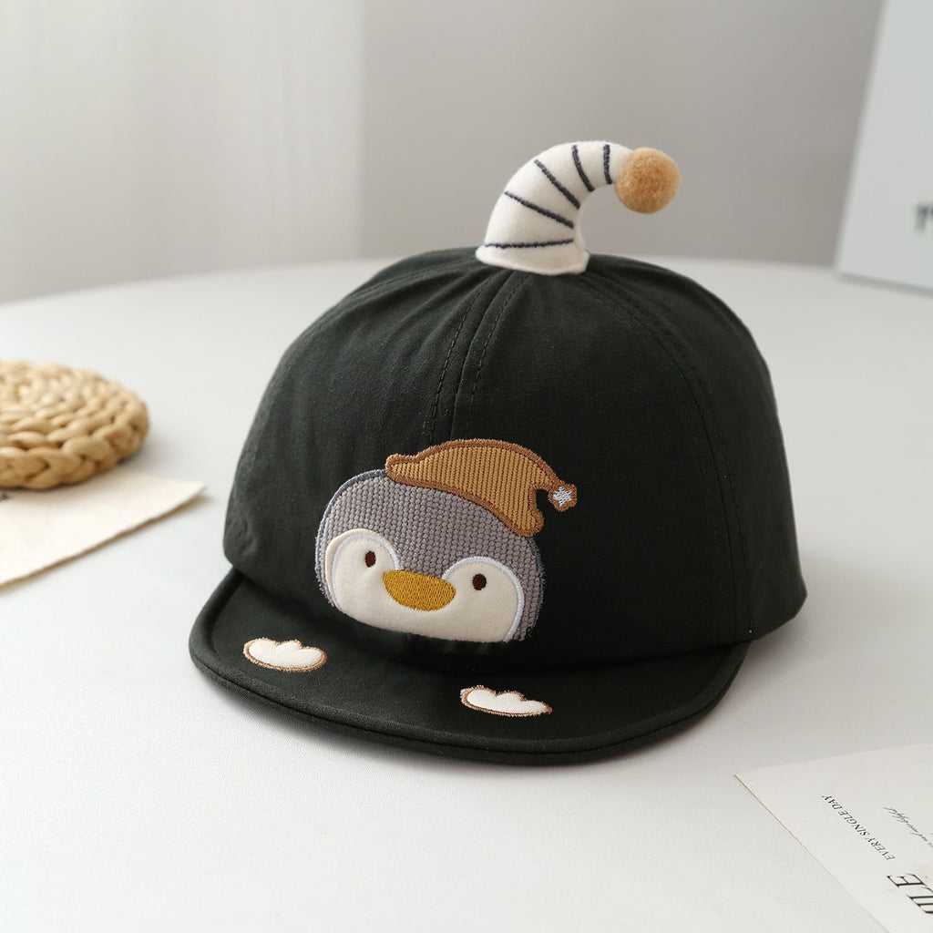 Été Penguin enfant brodé rayé Jujju doux et mignon style occasionnel Baseball Ca