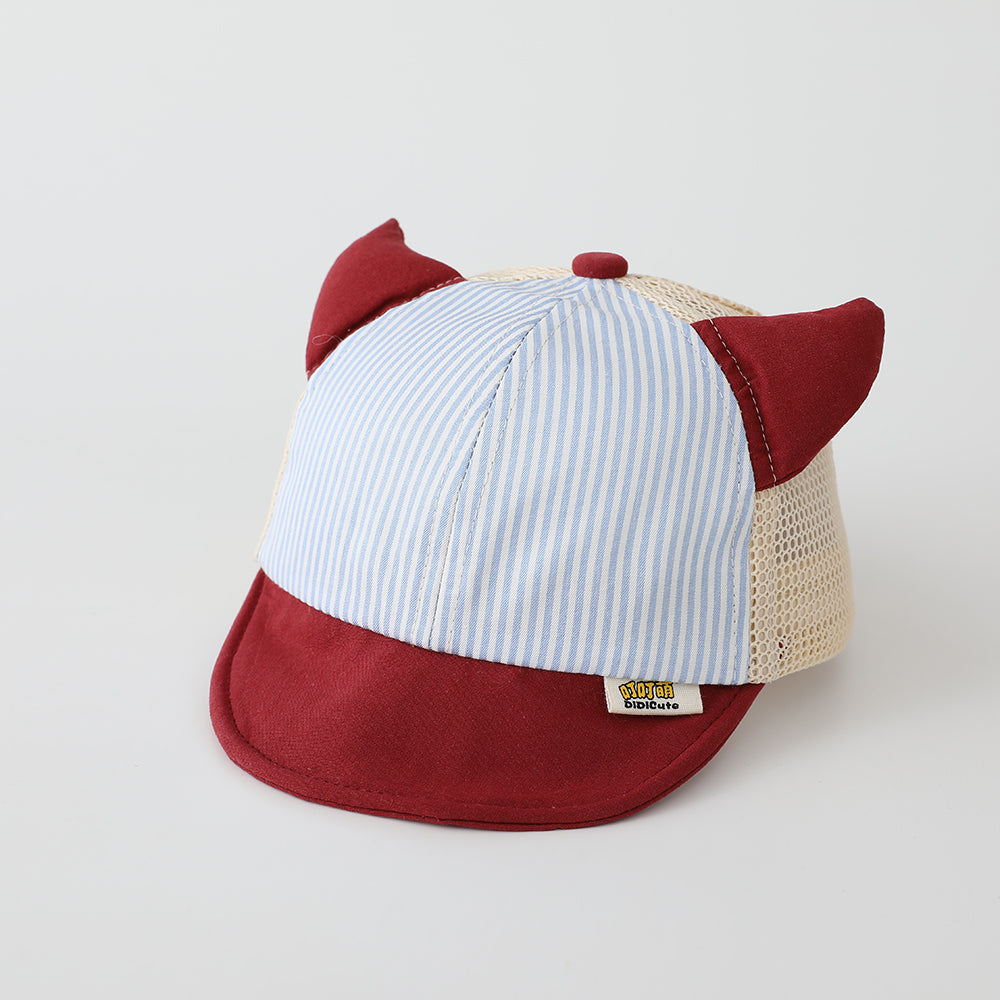 Casquette de baseball pour les enfants à bande verticale Démon Horn Mesh
