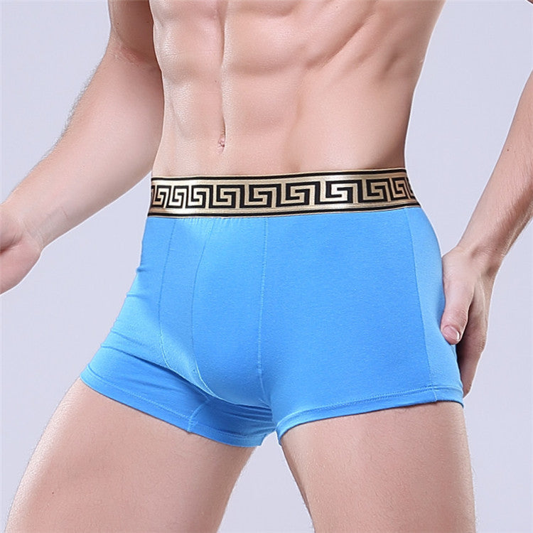 Slips de boxer en coton pour homme Casual Solid Color Four Corners