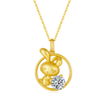 S925 Argent Sterling plaqué or 1ct D Couleur VVS1 Moissanite Lapin Collier 4.8g Chinois