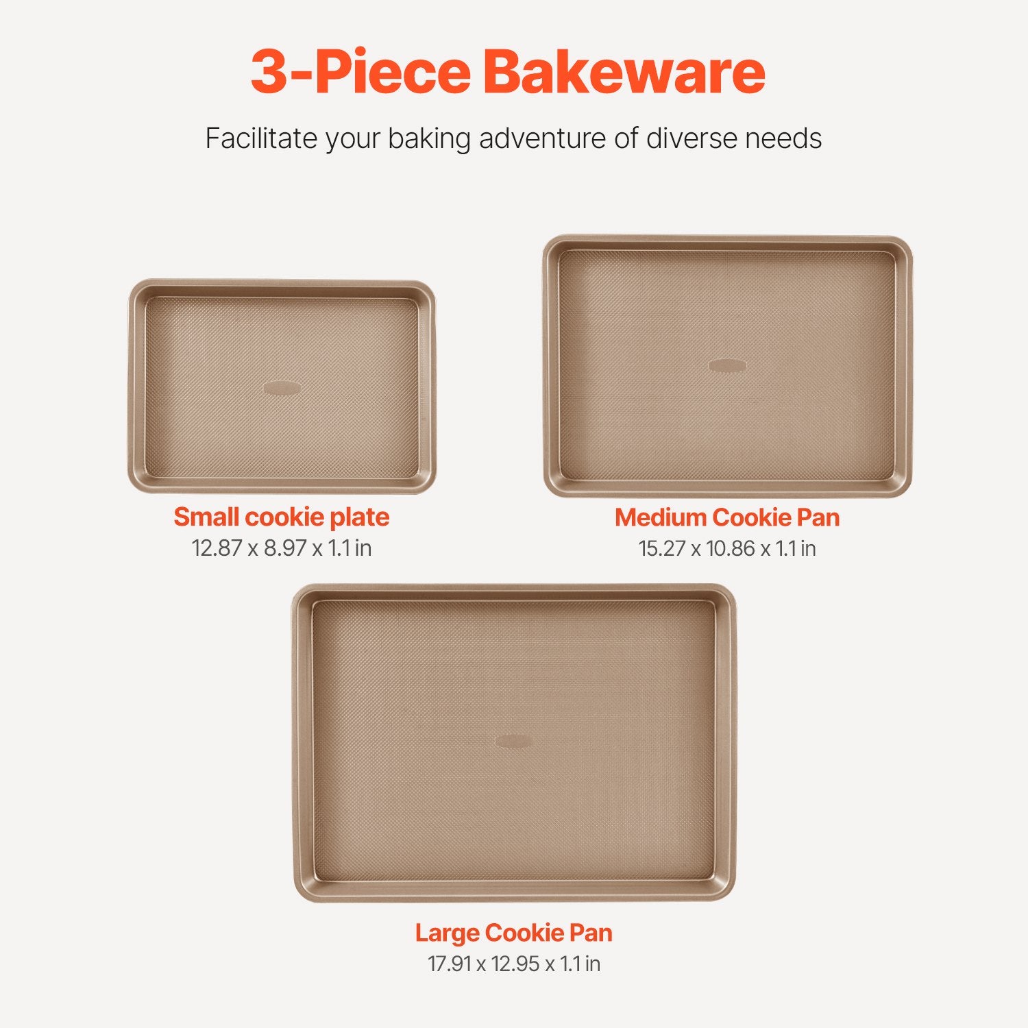 Set de pâtisserie en acier au carbone 3 pièces avec poignée en silicone
