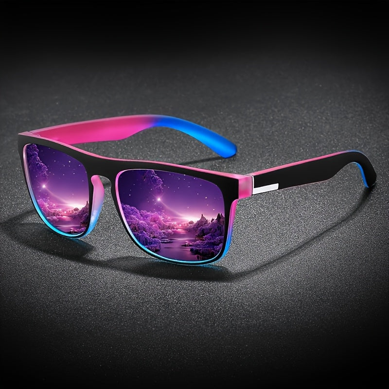 4 Pack Hommes Lunettes de soleil carrées Set Miroir réfléchissant Verre Protection UV400 Lunettes de soleil Ligh